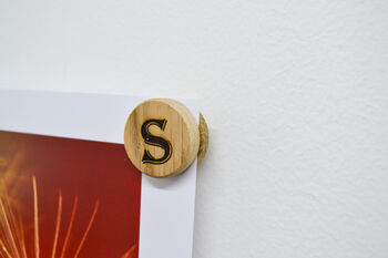 Personalised Oak Magnetic Picture Hanging Dots, 6 of 8