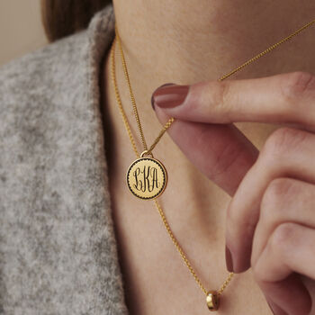 Personalised Monogrammed Scalloped Necklace, 2 of 7