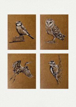Shaded Birds Pointillism Diy Art Kit Set Of Four, 2 of 7