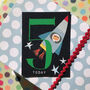 Mini Blast Off 5th Birthday Card, thumbnail 1 of 3