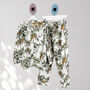 Giraffe And Leopard Print 100% Cotton Ladies Pyjamas In White, thumbnail 1 of 2