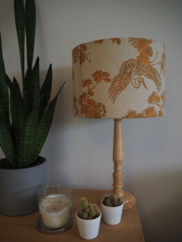 Oriental Crane Mustard Lampshade, 6 of 9