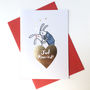 'Just Married' Bunnies Gold Foil Card, thumbnail 1 of 3