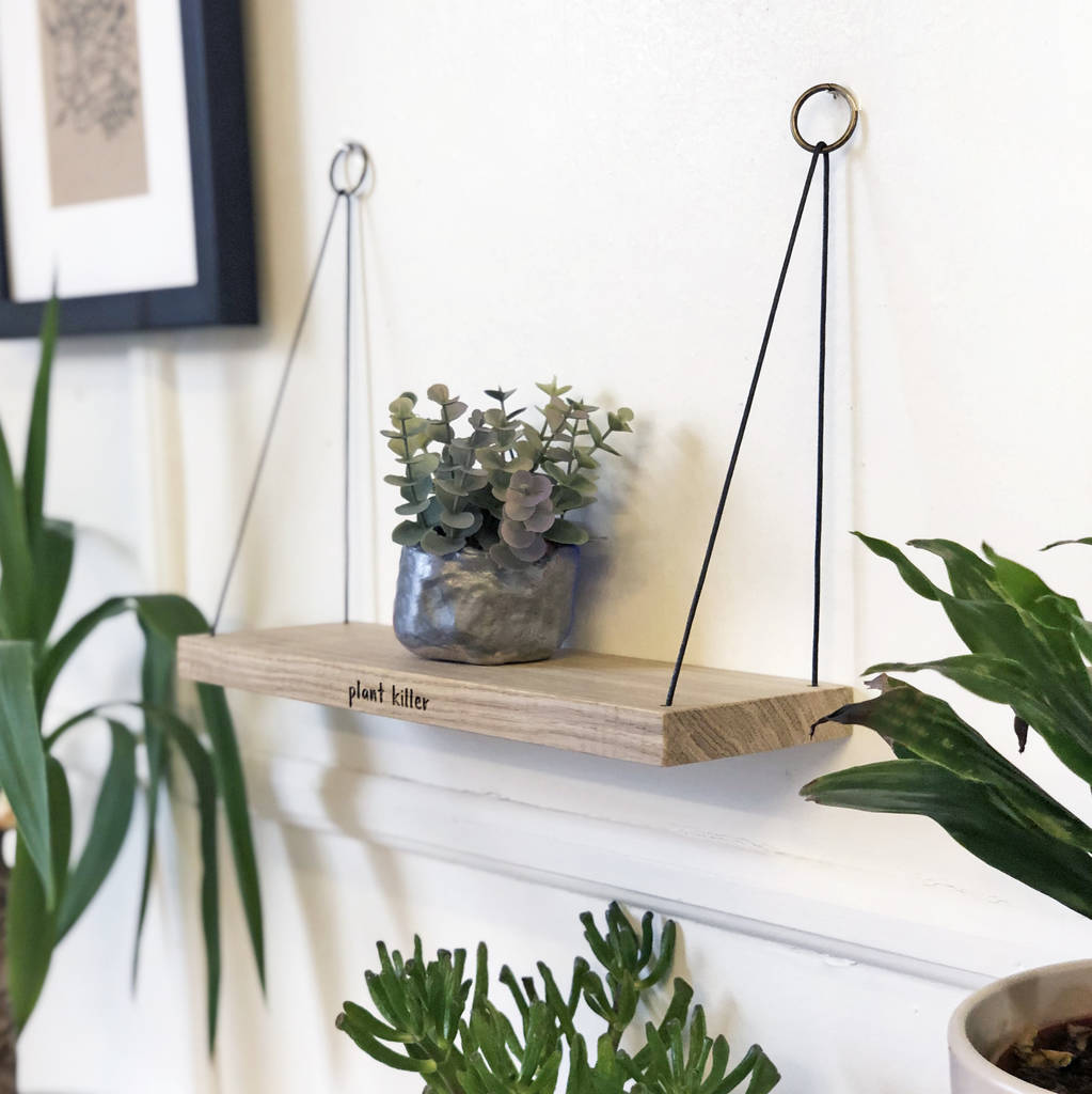 Mini �plant Killer� Hanging Oak Shelf By Modo Creative