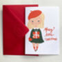 Personalised Little Girl Christmas Greetings Card, thumbnail 4 of 7