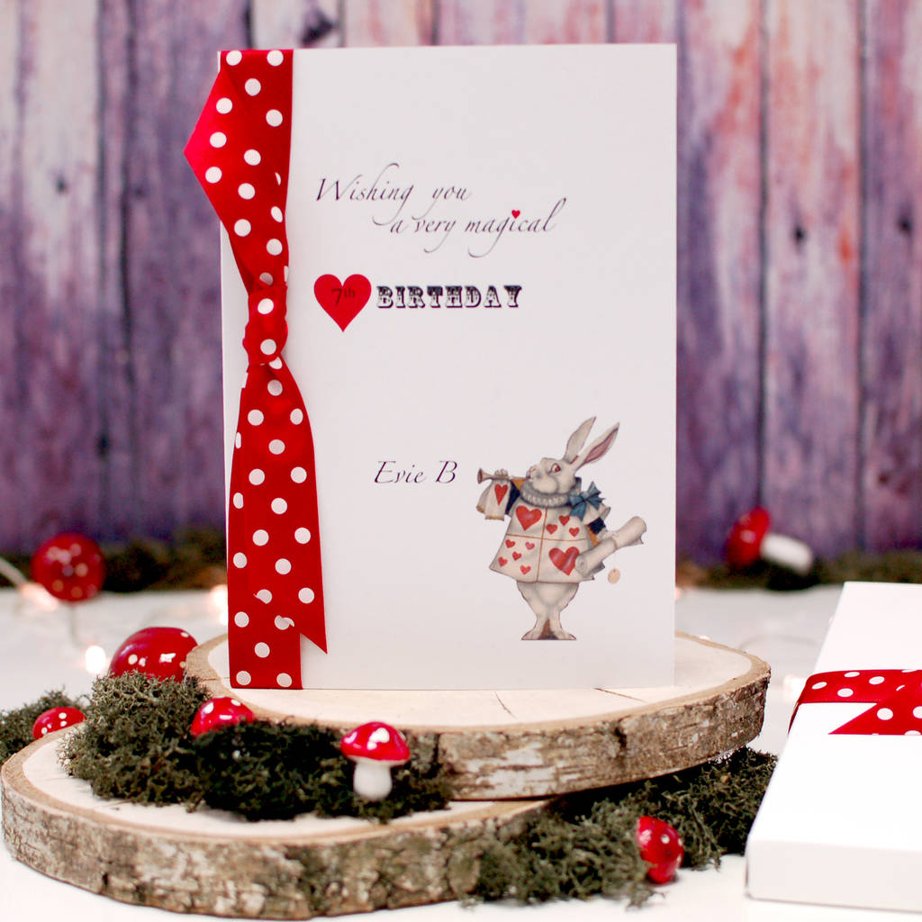 Alice In Wonderland Personalised Birthday Card By The Luxe Co