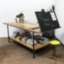 Lucy Large Reclaimed Timber Chalkboard Drafting Table, thumbnail 1 of 10