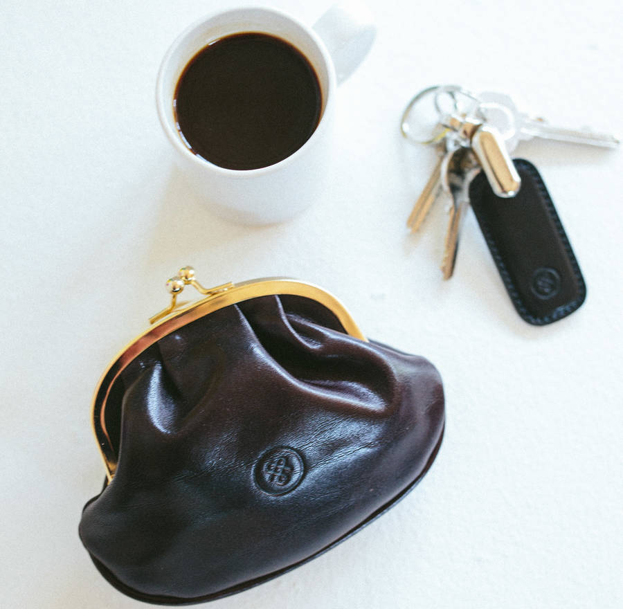 The Classic Ladies Leather Clasp Purse. 'the Sabina' By Maxwell Scott