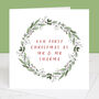 Our First Married Christmas Personalised Wreath Card, thumbnail 3 of 7