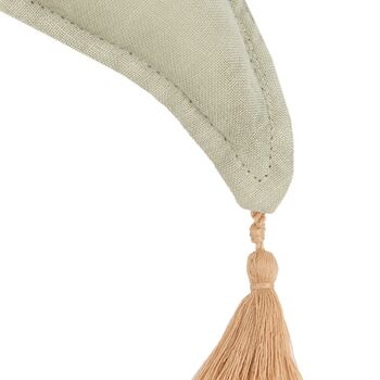 Lino Moon Cushion In Green Matcha, 2 of 2