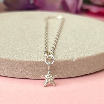 Sterling Silver Mini Starfish Anklet, 5 of 12