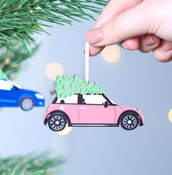 Personalised Christmas Car Tree Decoration, 2 of 8