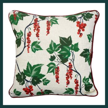 Redcurrant Cushion Cover | Linen Cover | British Made, 2 of 4