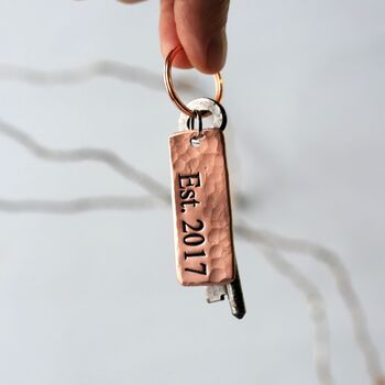 7th Anniversary Solid Copper Keyring, 3 of 11