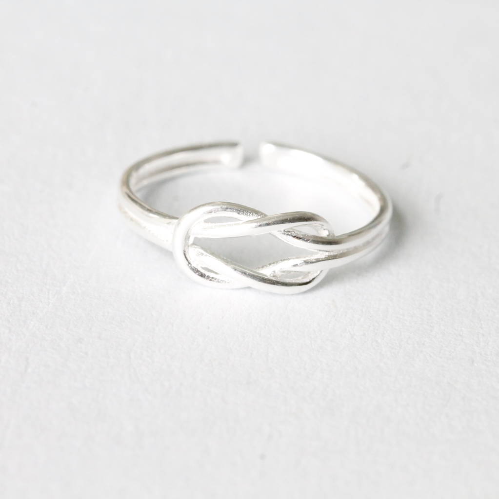 sterling silver love knot ring by attic
