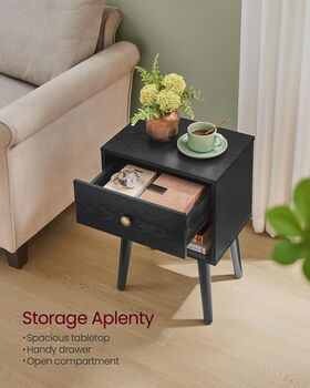 Bedside Table With Storage Drawer And Open Shelf, 3 of 8