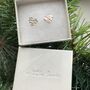 Valentines Heart Stud Earrings Hammered Sterling Silver, thumbnail 4 of 4
