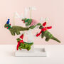 Personalised Felt T Rex Dinosaur Christmas Decoration, thumbnail 2 of 5
