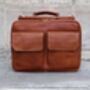 Tan Leather Briefcase Laptop Bag, thumbnail 1 of 12