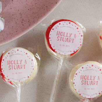 Personalised Polka Dot Wedding Favour Lollipops, 3 of 5