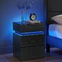 Modern Bedside Table With LED Lights And Three Drawers, thumbnail 1 of 10