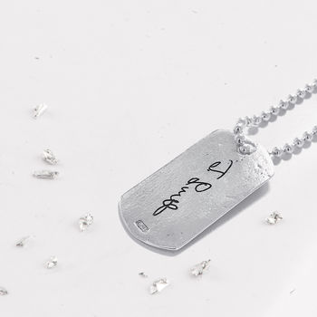 Memorial Silver Ashes Single Dog Tag Necklace And Chain, 3 of 3