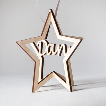 Personalised 3D Star Tree Decoration, 5 of 7