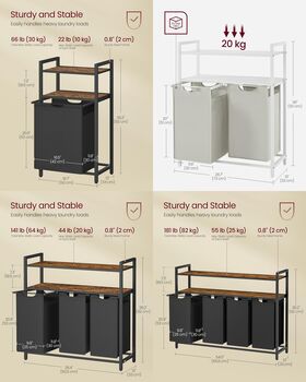 Laundry Hamper With Pull Out Bag And Shelves, 2 of 8