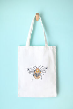 Whimsical Bumblebee Tote Bag Embroidery Kit, 4 of 5