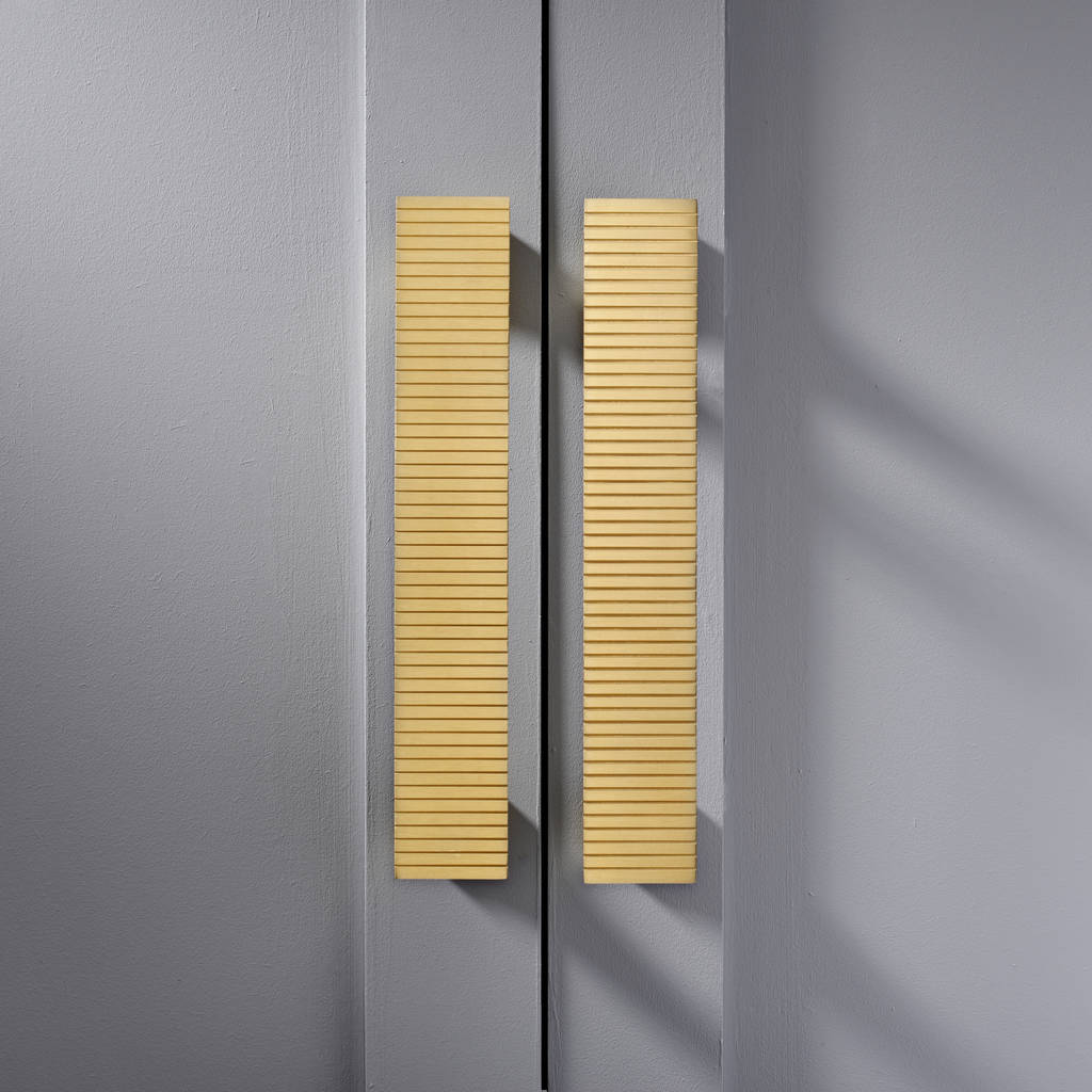 Long Striped Brass Wardrobe Handles By Pushka Home