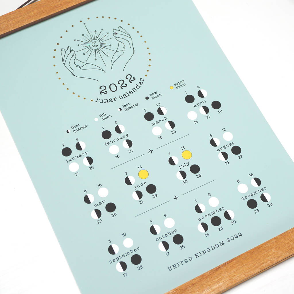Moon Phase Christmas 2022 2022 Moon Phase Lunar Calendar By Ant Design Gifts | Notonthehighstreet.com