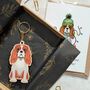 King Charles Spaniel Wooden Keyring With Optional Christmas Card, thumbnail 2 of 7