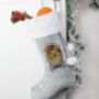 Personalised Dog Velvet Silver Grey Stocking, thumbnail 3 of 5