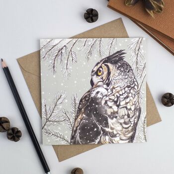'Owl' Christmas Card, 2 of 2