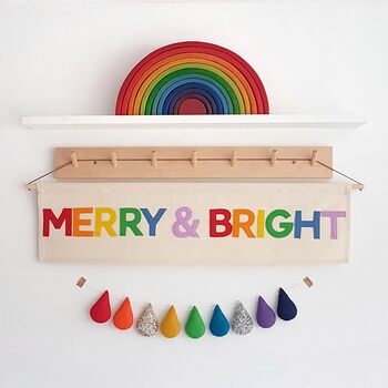 Merry And Bright Christmas Wall Or Tree Hanging, 7 of 12