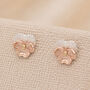 Sterling Silver Violet Flower Stud Earrings – 7mm, thumbnail 1 of 4