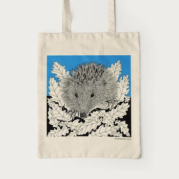 Hedgehog Screen Printed Tote Bag, 3 of 4