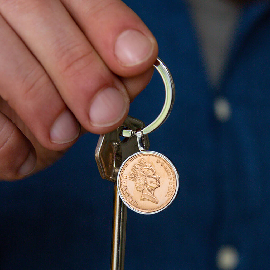 Image of 30th Birthday 1990 Penny Coin Keyring