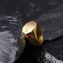 Engraved Hexagon Signet Gold Ring, thumbnail 3 of 11