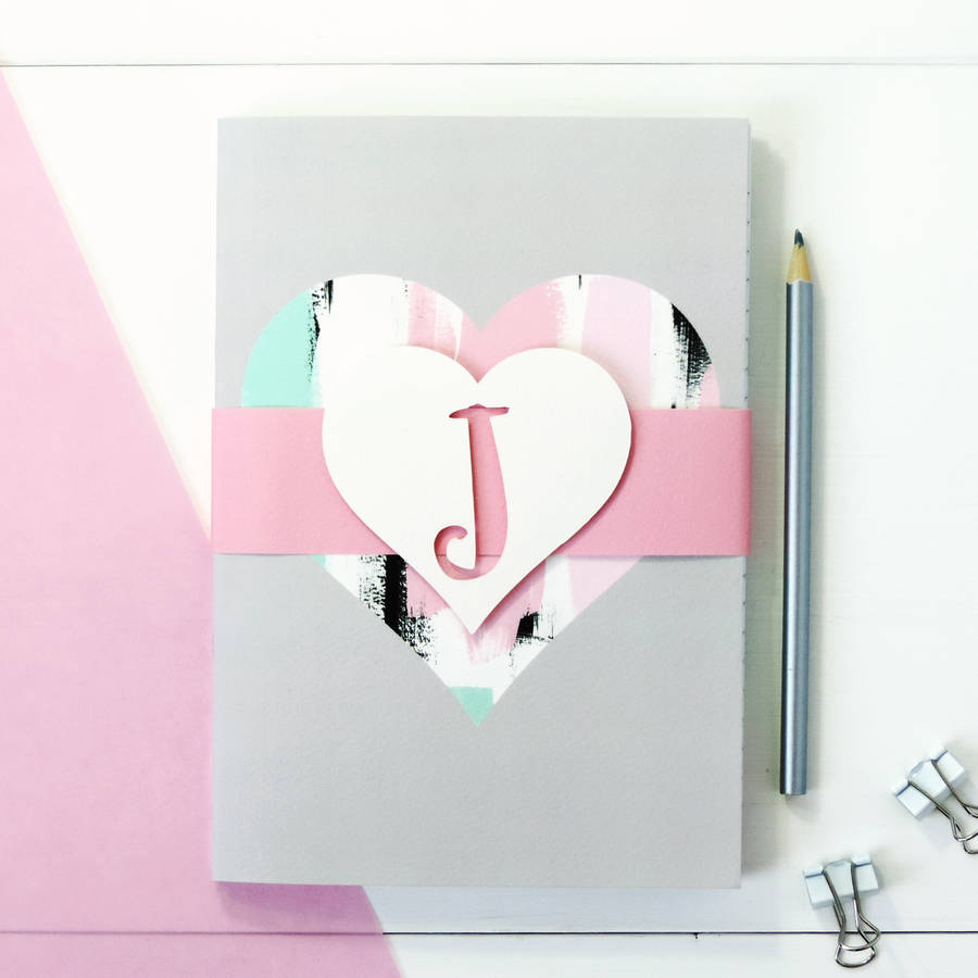 Personalised Love Heart Notebook Set By Elle Jane Designs