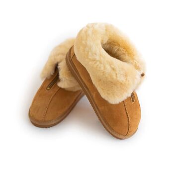 Genuine Sheepskin Slippers With Zipper, 5 of 5