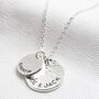 Personalised Hammered Double Disc Charm Necklace, thumbnail 3 of 8