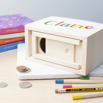 Personalised Children’s Wooden Money Box, 3 of 8