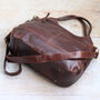 Leather Weekend Holdall Bag, Brown, thumbnail 4 of 6