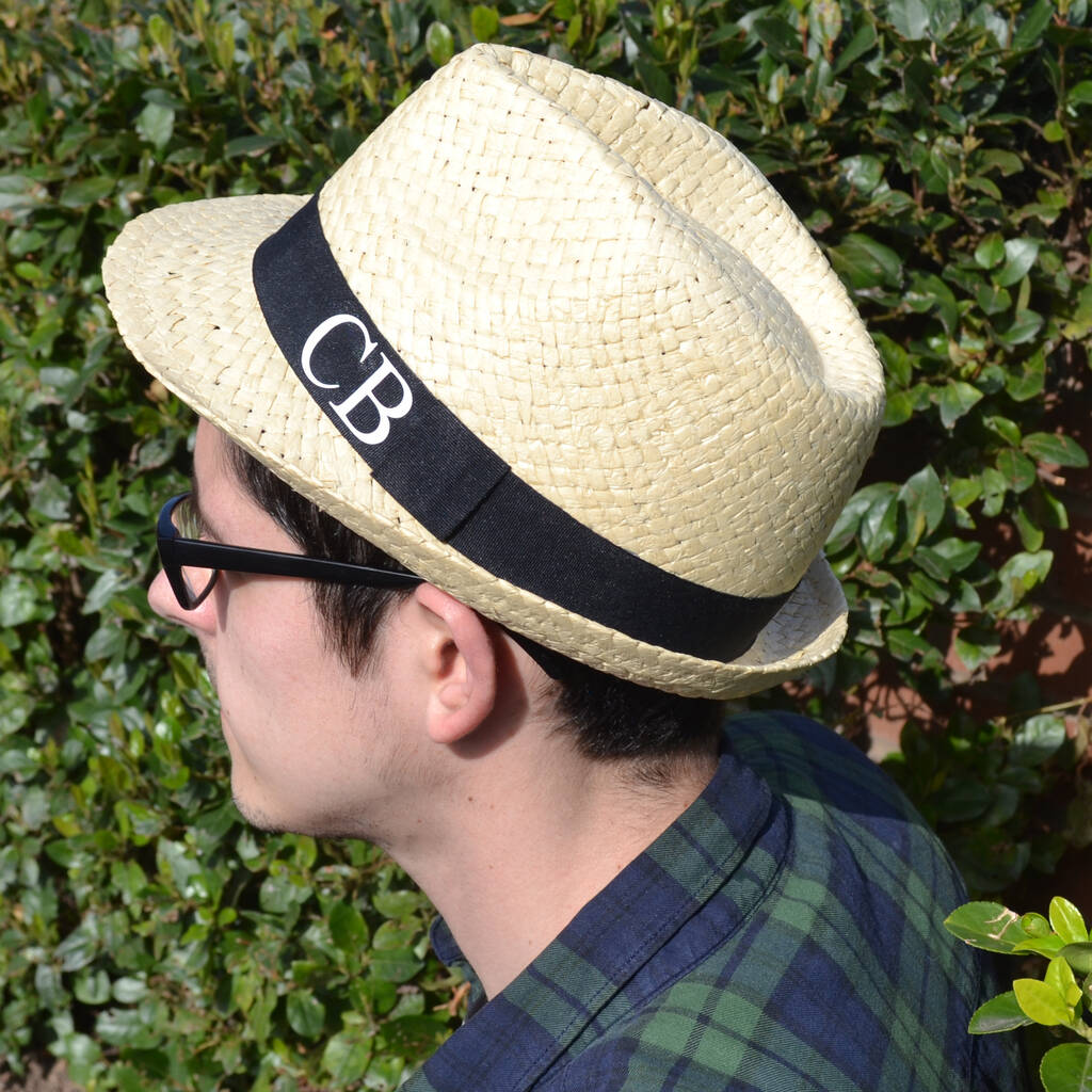 Personalised Monogram Men's Straw Hat, 1 of 2