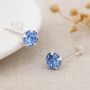 Girls Sterling Silver March Aquamarine Birthstone Stud Earrings, thumbnail 1 of 9