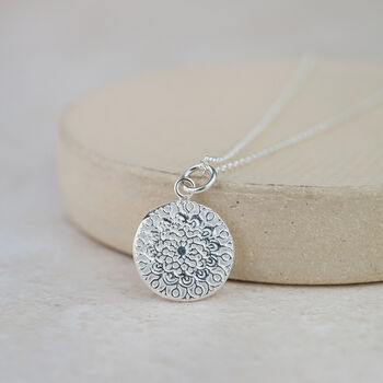 Sterling Silver Small Mandala Pendant, 2 of 3