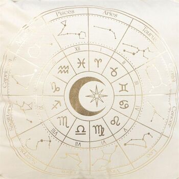 35cm Square Off White Astrology Wheel Cushion, 3 of 3