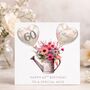 Wife 60th Birthday Card Personalised Flowers + Sparkly Gems | Gift Set Option, thumbnail 1 of 2