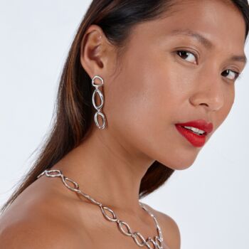 Large Handmade Earrings In Silver Or Gold Vermeil, 2 of 12